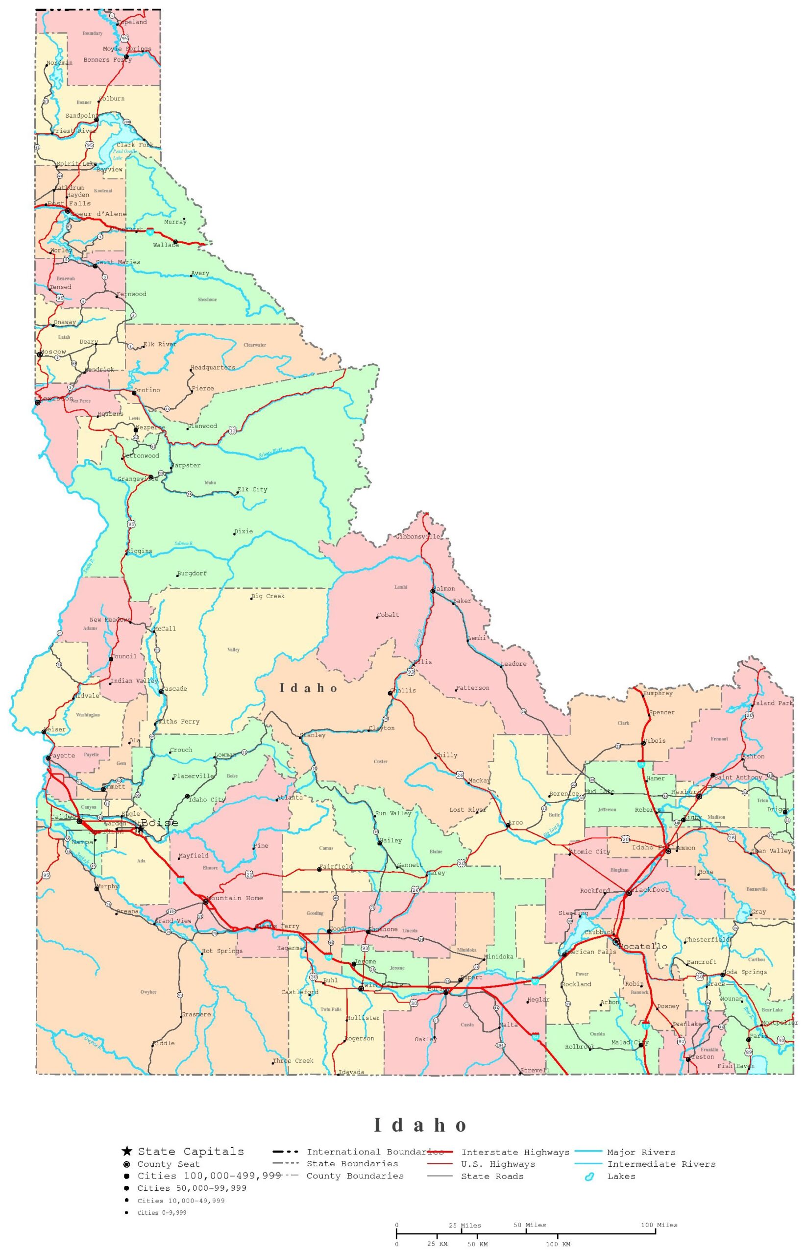Local Printable Map For Southern Idaho