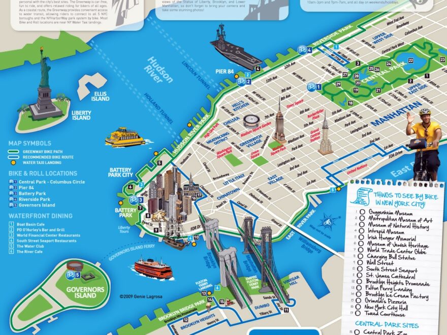 Detailed Alternative New York City Tourist Map New York USA United States Of America North America Mapsland Maps Of The World
