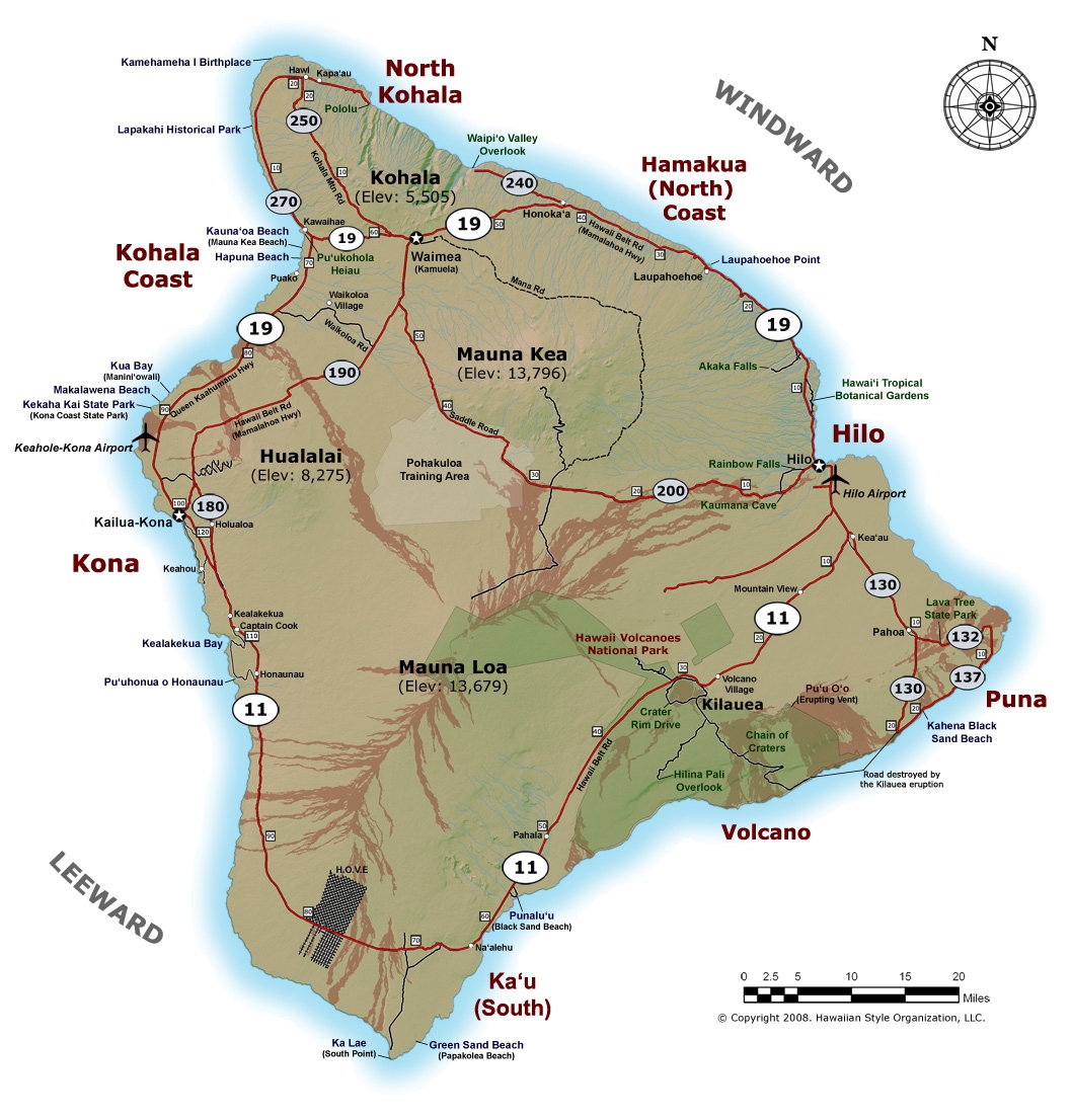 Hawaii Big Island Map Printable