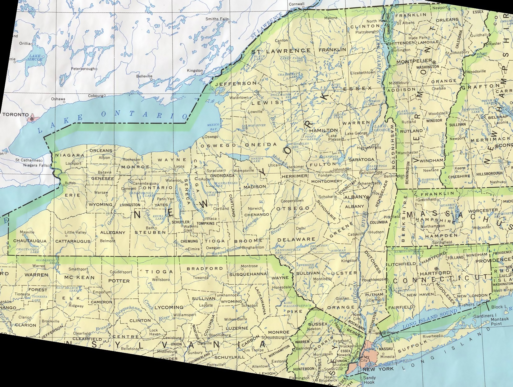 Detailed Map Of New York State New York State Detailed Map Vidiani Maps Of All Countries In One Place