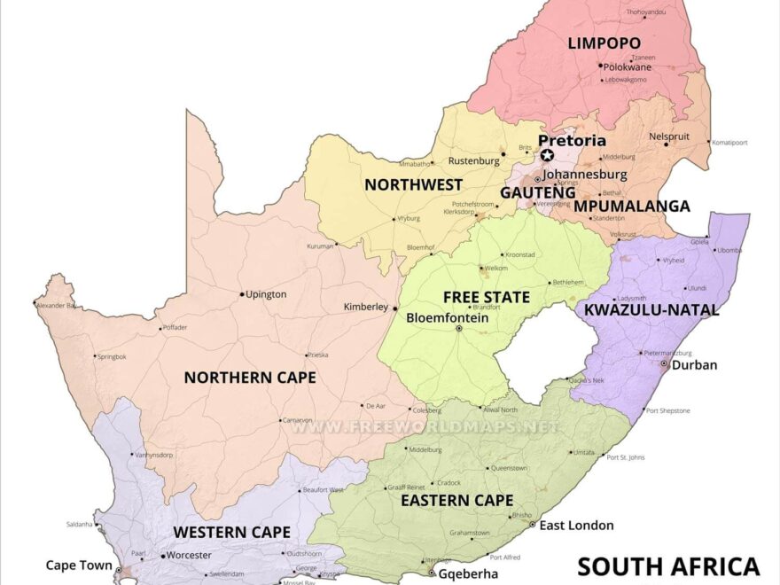 Detailed Map Of South Africa