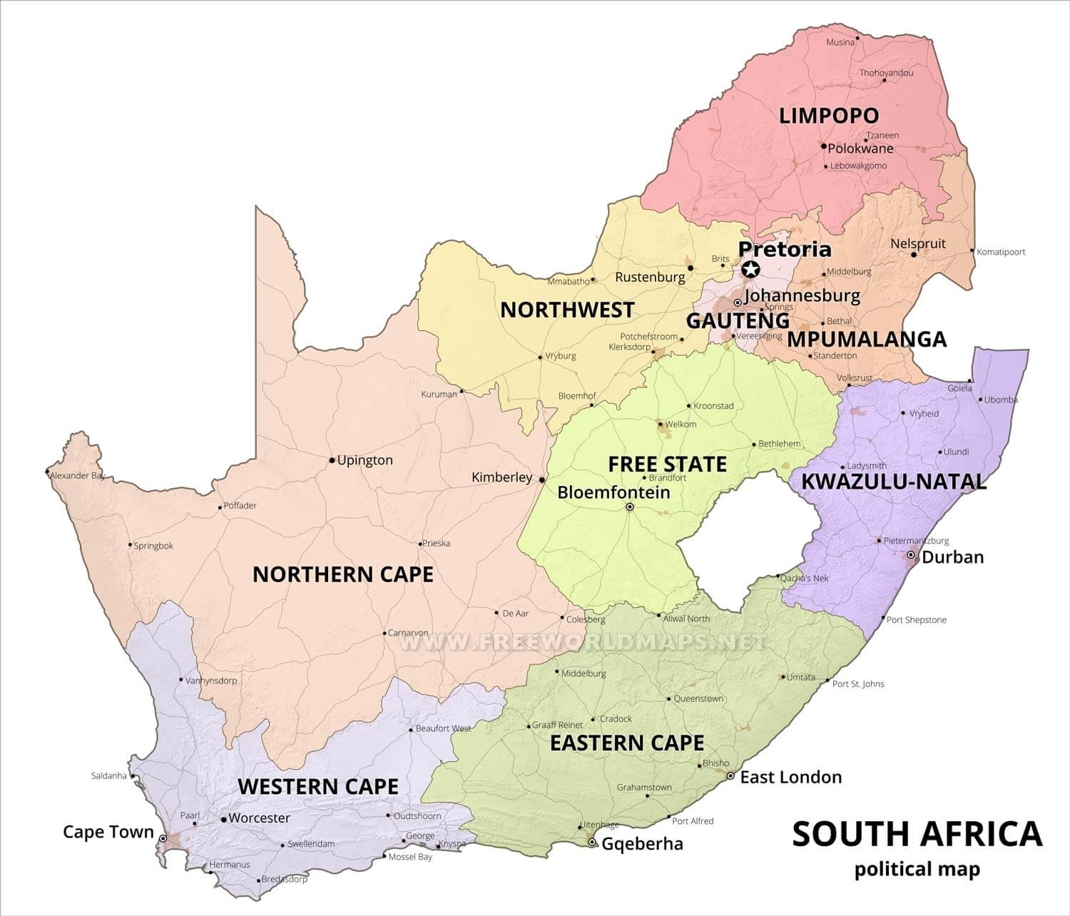 Detailed Map Of South Africa