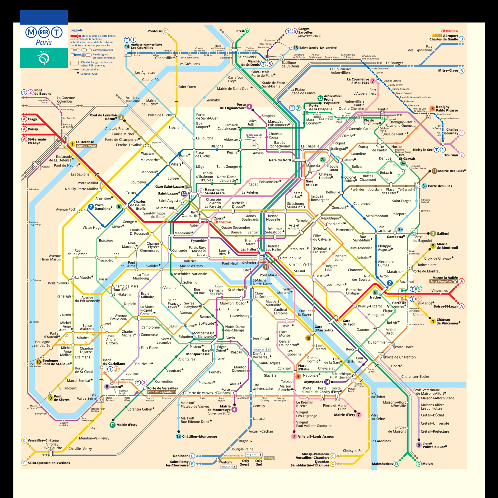 Printable Paris Metro Map In English