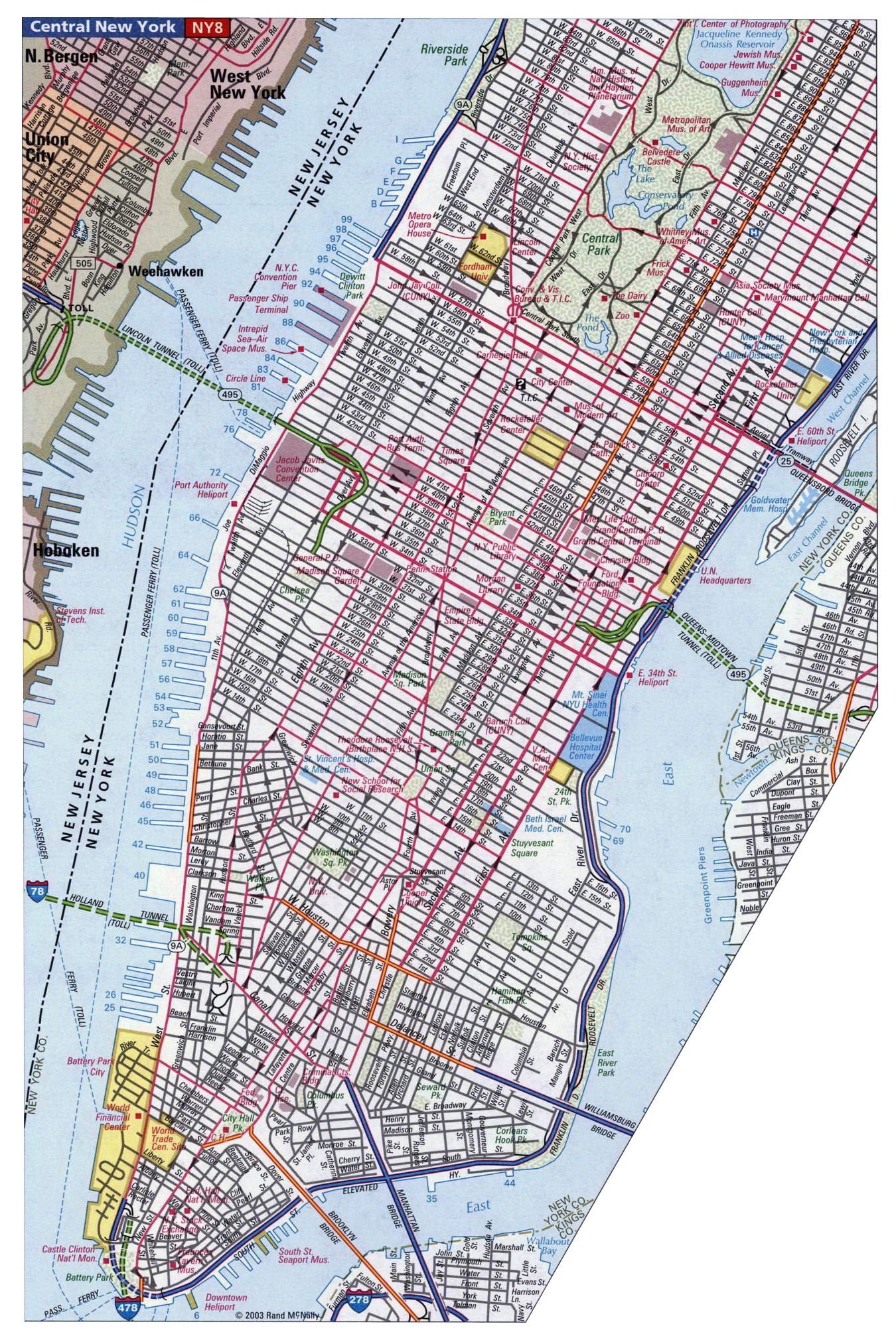 Manhattan New York Map Printable