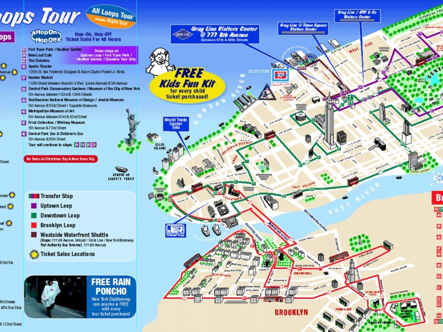 Detailed Tourist Map Of New York City New York City Detailed Tourist Map Vidiani Maps Of All Countries In One Place