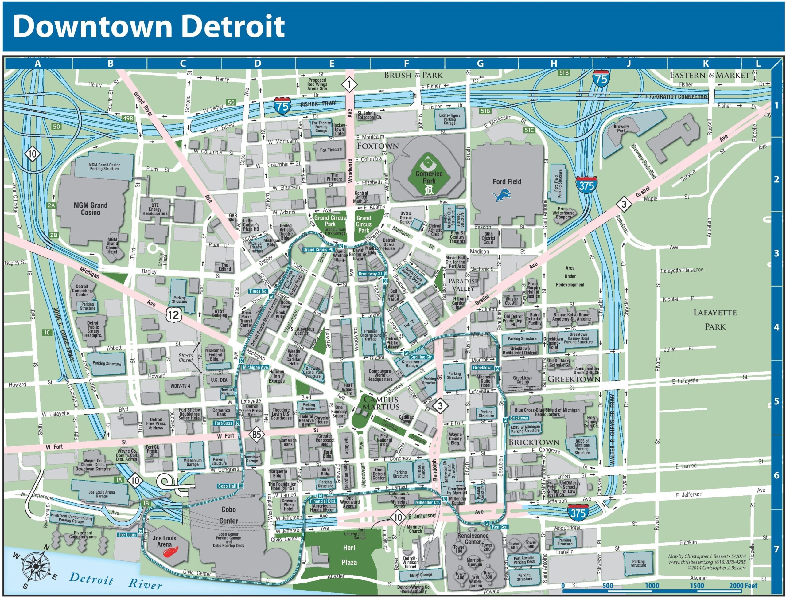 Printable Map Of Detroit Printable Map Of Detroit