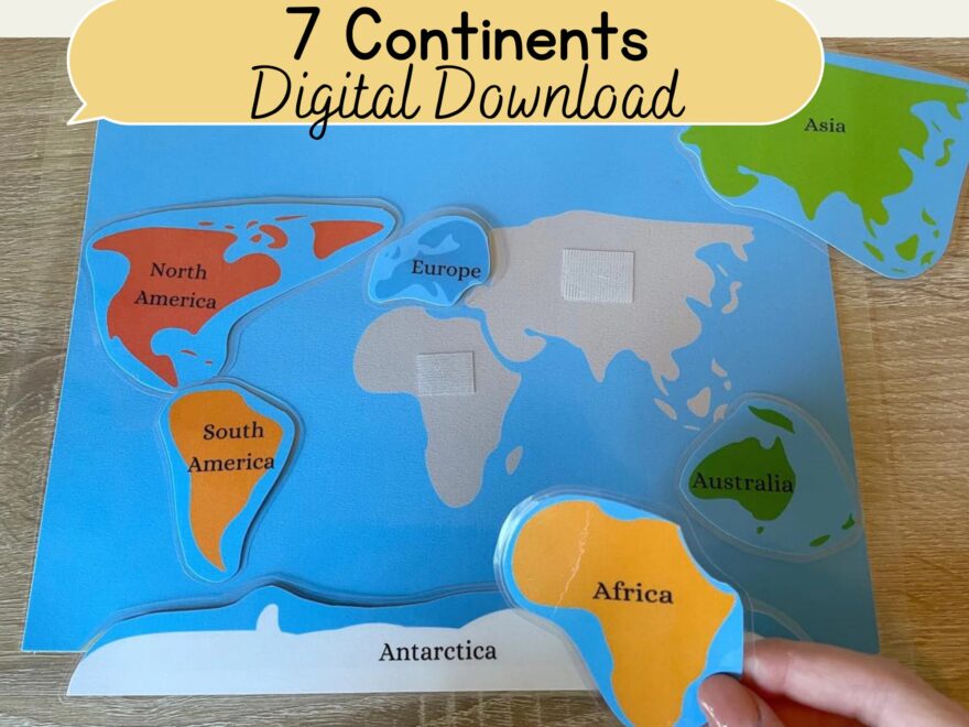 Digital Download 7 Continents Of Our World Busy Book Page File Folder Activity Geography Matching World Map Puzzle For Children Etsy