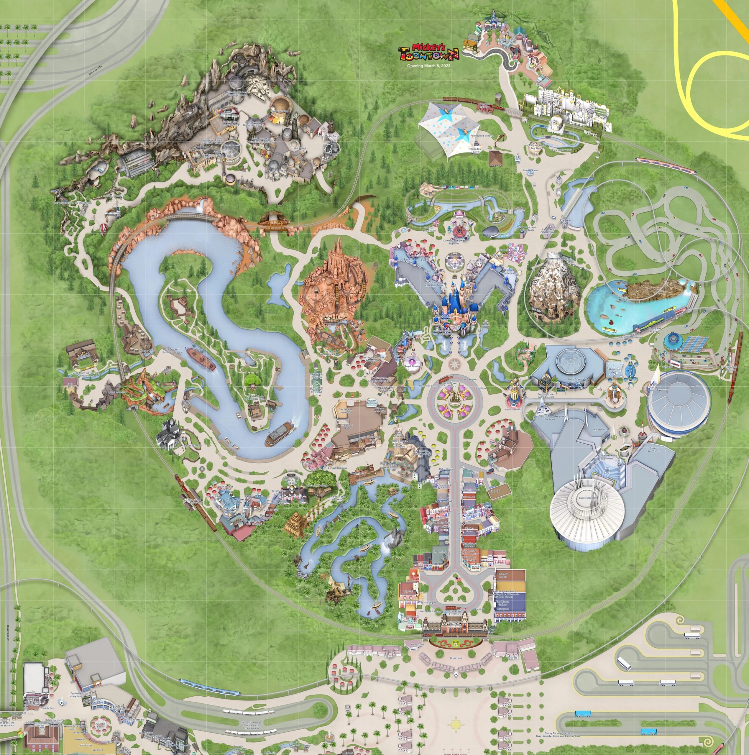 Disneyland California 2023 Park Map High resolution Print Etsy