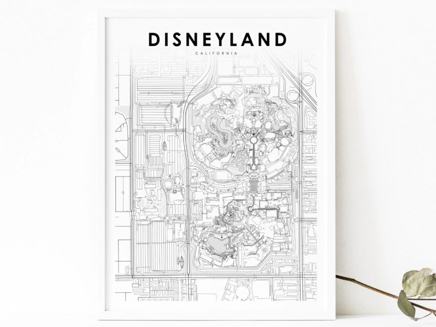 Disneyland California Map Print CA USA Map Art Poster Anaheim City Street Road Map Print Nursery Room Wall Office Decor Printable Map Etsy