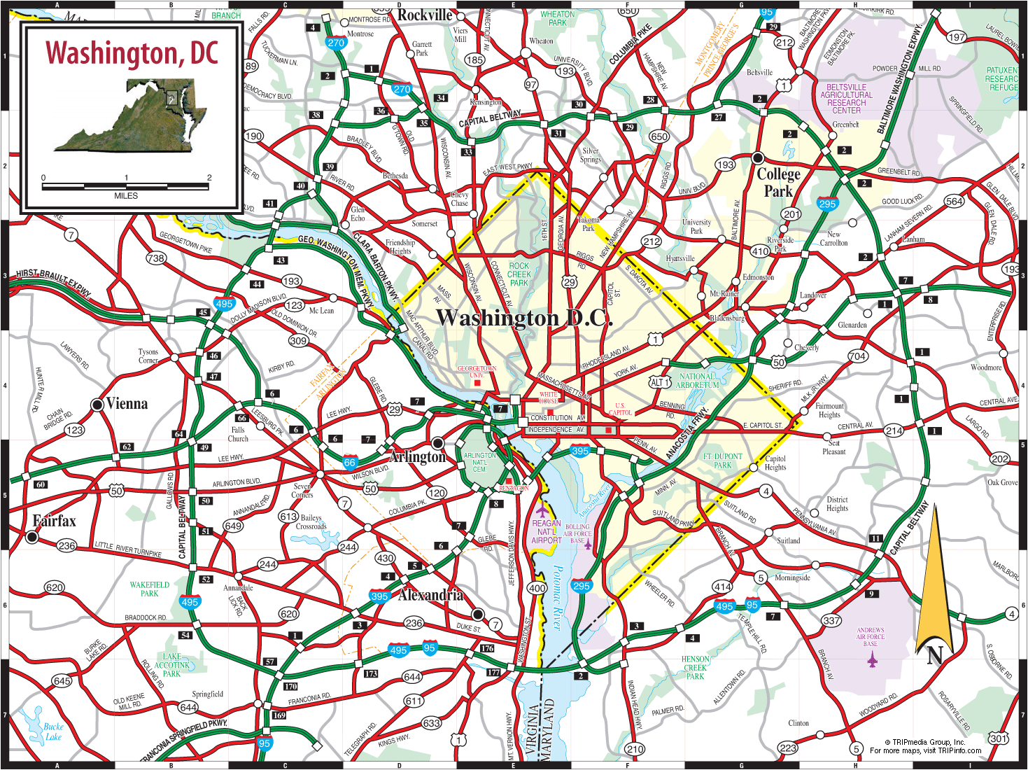 District Of Columbia Road Map District Of Columbia Road Map