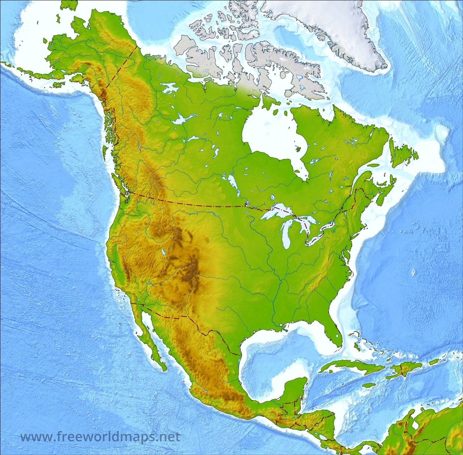 Download Free North America Maps