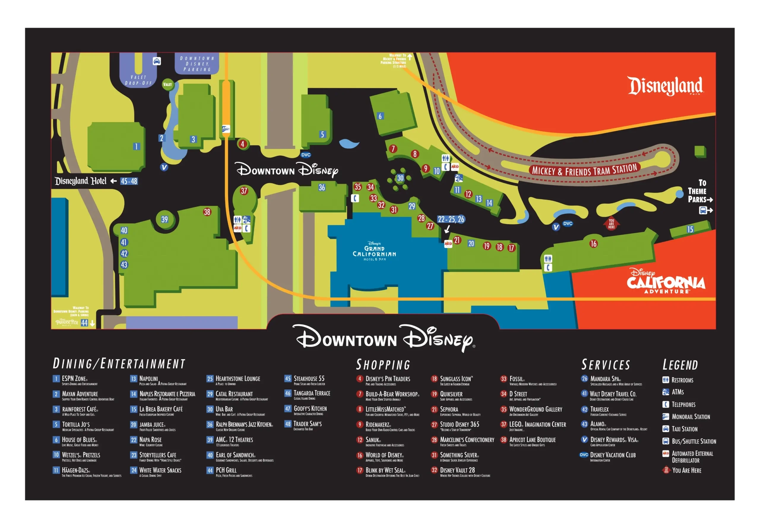 Downtown Disney District Map And Brochure 2025 2020 ThemeParkBrochures