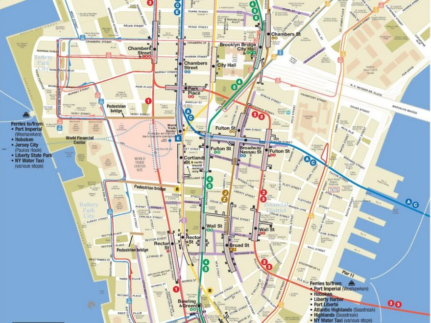 Downtown NYC Map Printable Map Of Downtown New York City New York USA