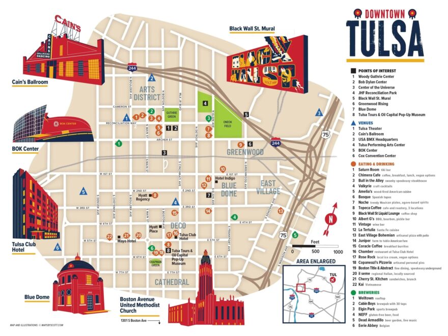 Downtown Tulsa Map Tulsa Tours