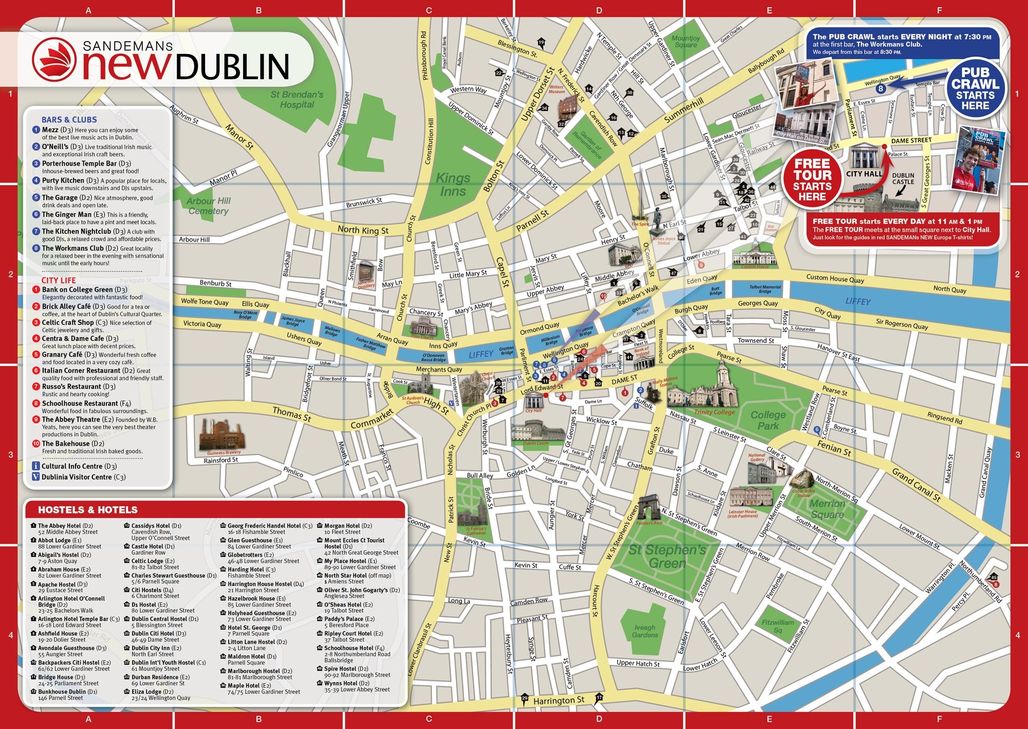 Printable Map Of Dublin Attraction