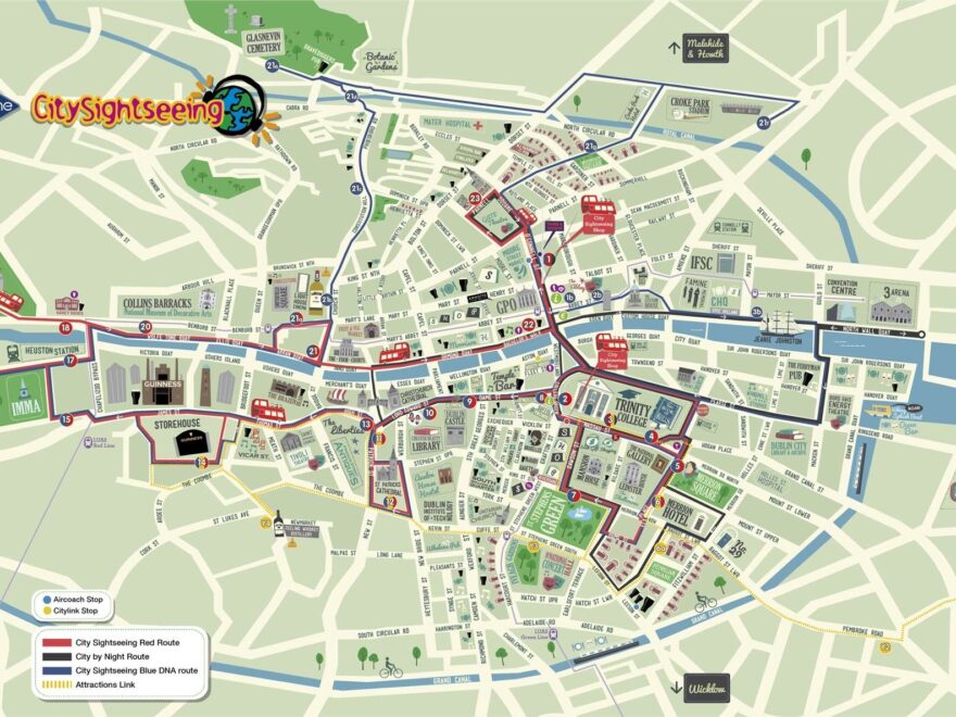 Dublin Printable Tourist Map