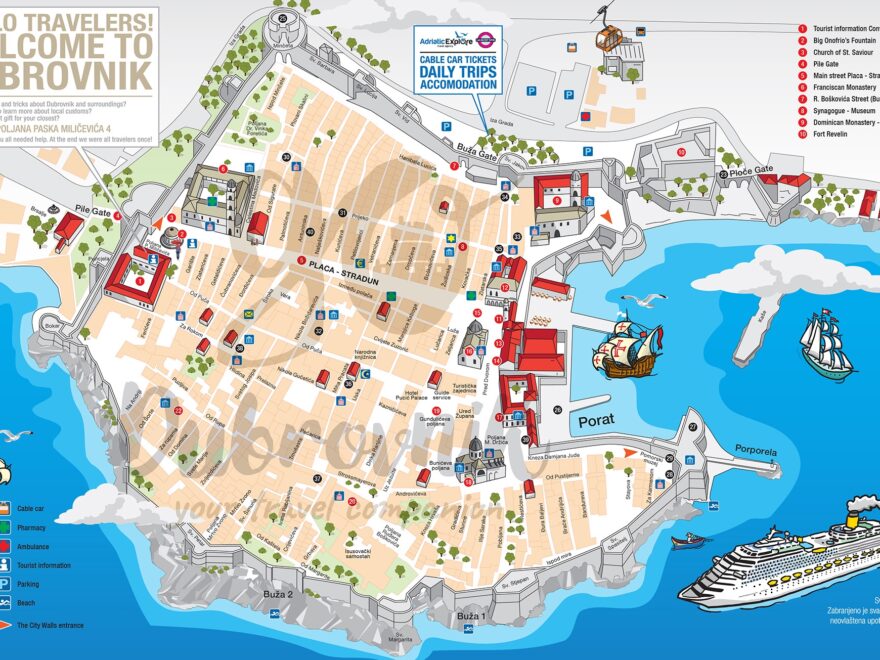 Dubrovnik Old Town Map Dubrovnik City Map Go Dubrovnik