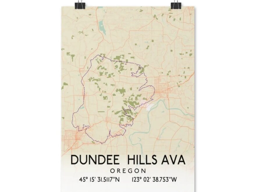Dundee Hills Ava Oregon Retro Map Posters This Day In Wine History