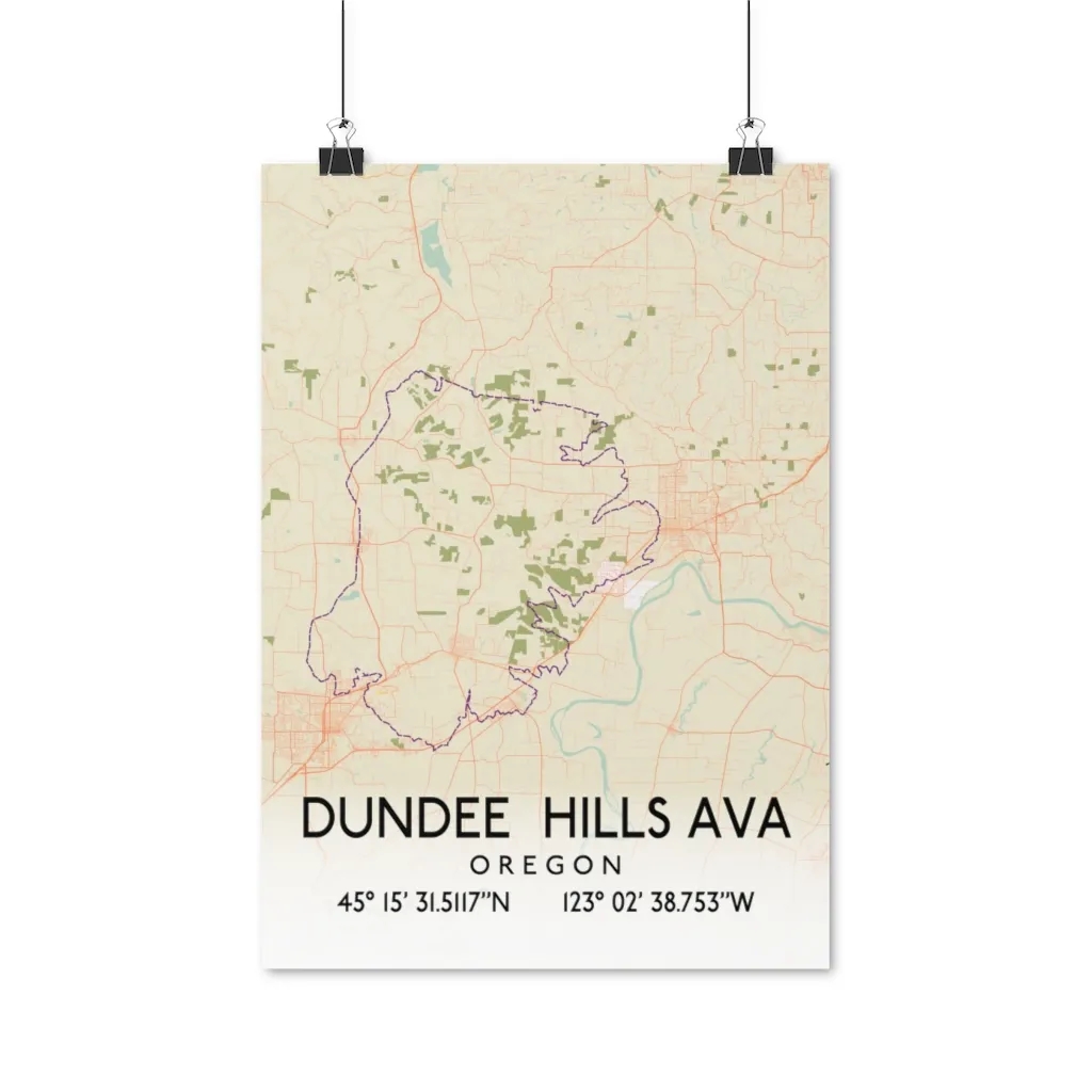 Dundee Hills Ava Oregon Retro Map Posters This Day In Wine History