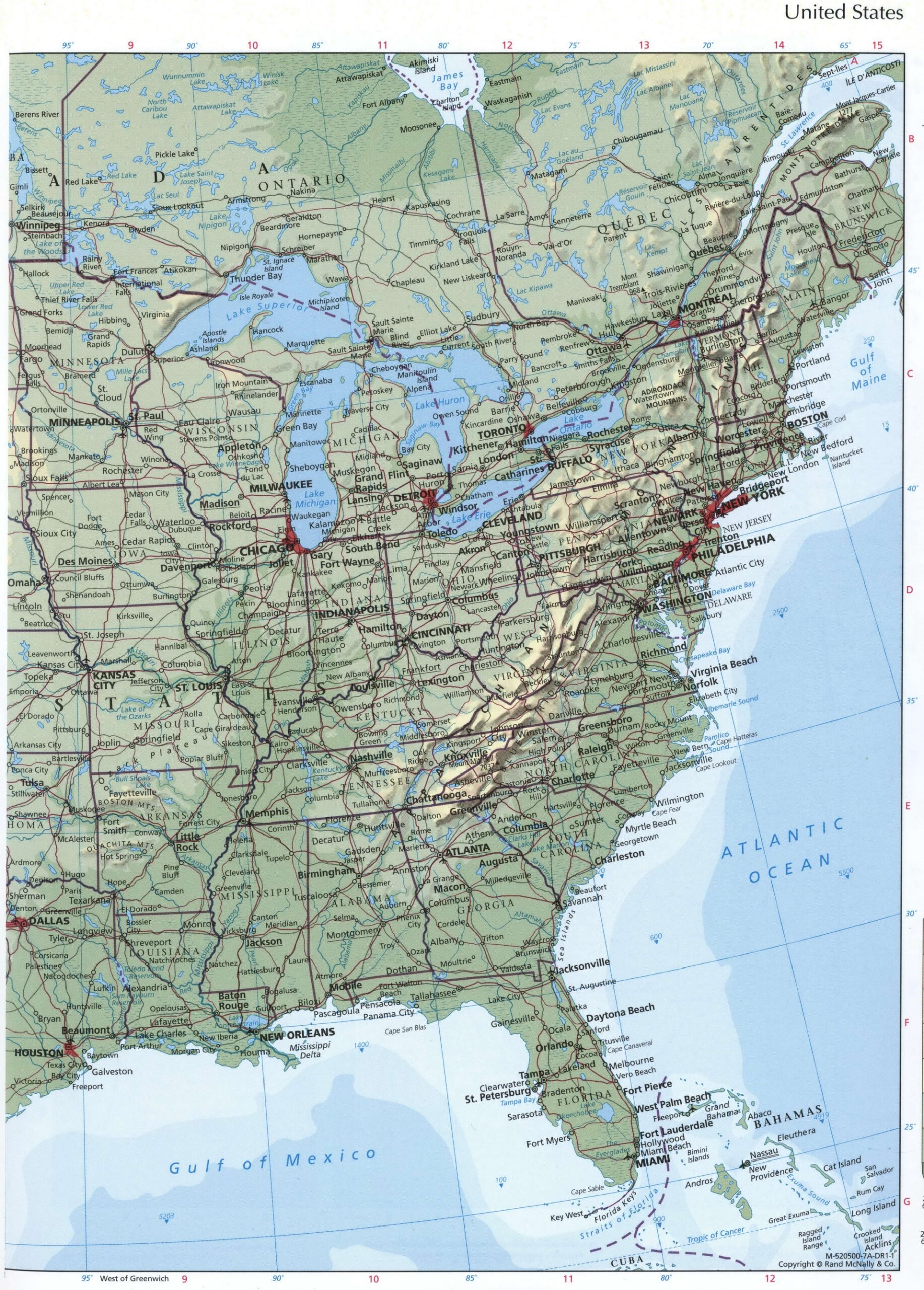 East Coast Map Printable