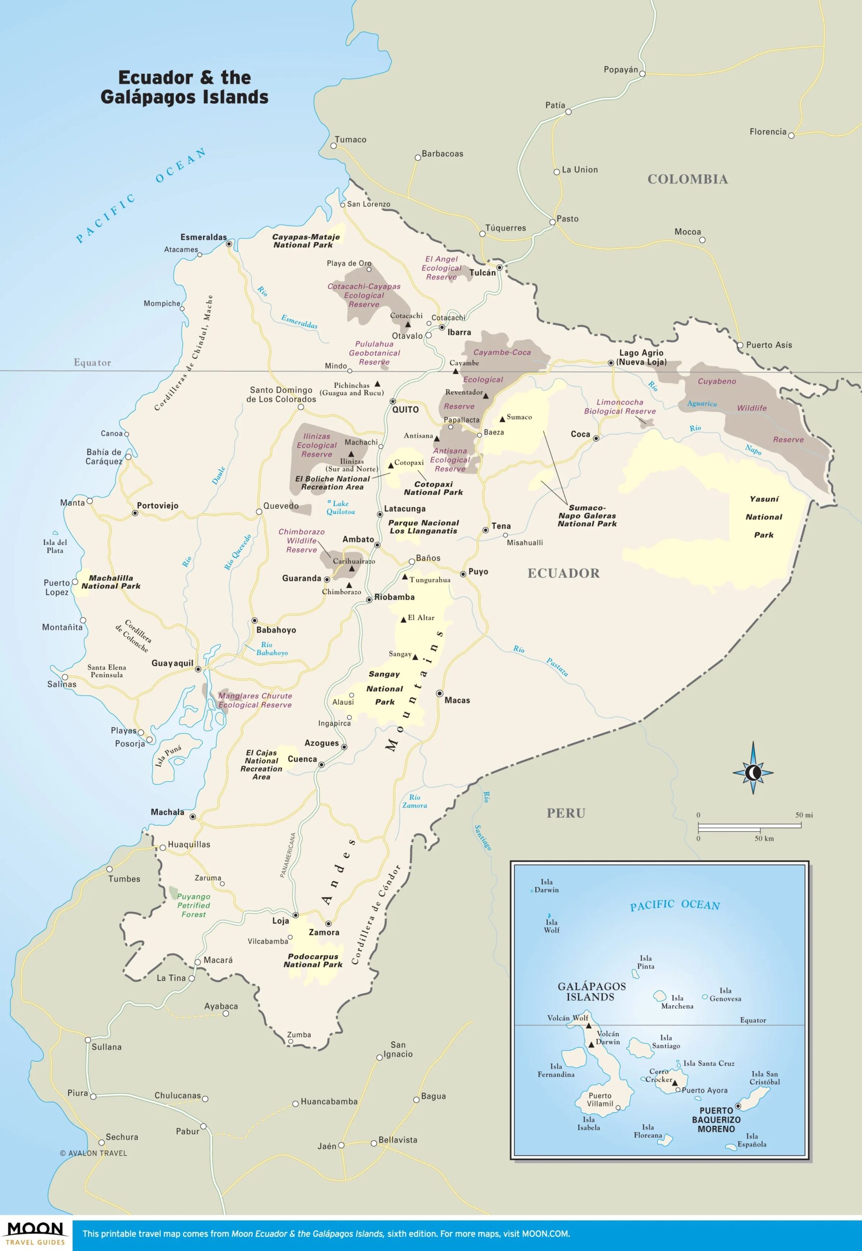Printable Map Of Ecuador