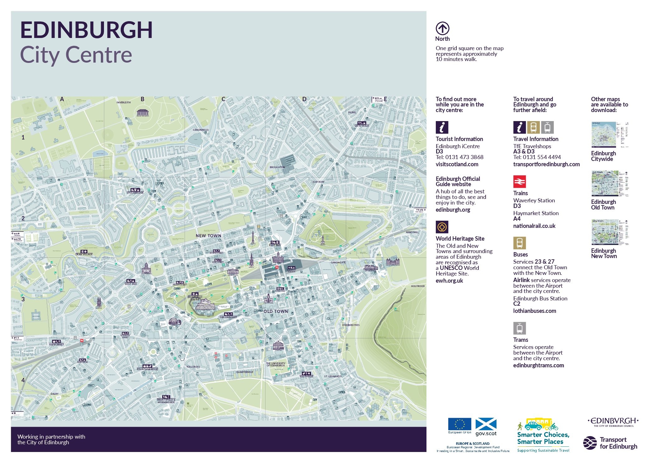 Printable Map Of Edinburgh City Centre