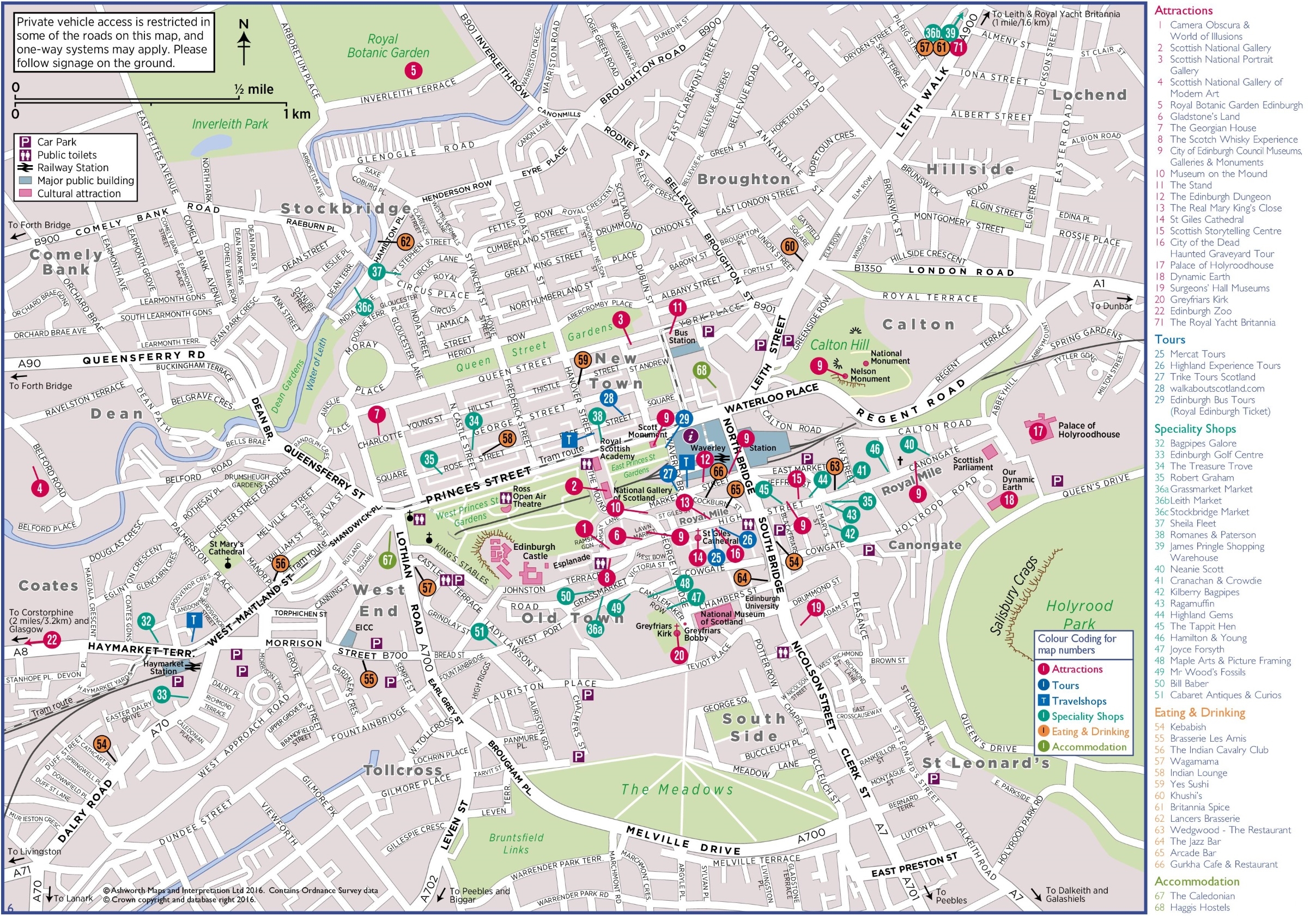 Edinburgh Tourist Map Ontheworldmap