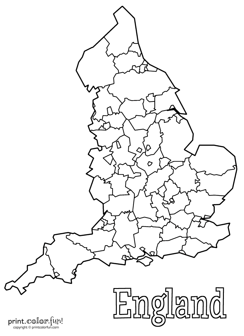 Blank Map Of England Printable