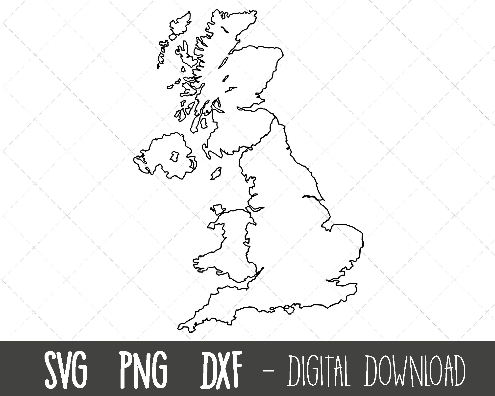 English Channel Map Etsy