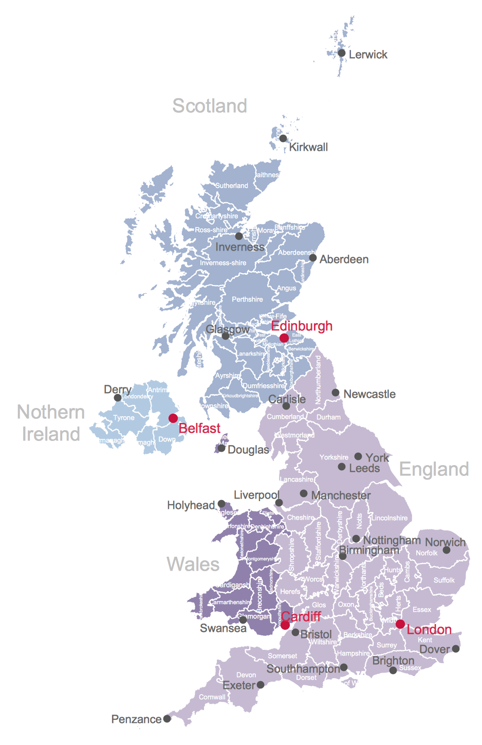 English Cities And Towns Map Map Of England UK Map England Cities Map
