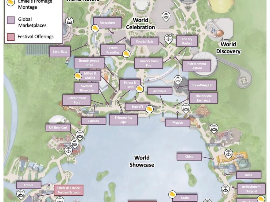 EPCOT 2025 Festival Maps Food Wine Arts Holidays Flower Garden