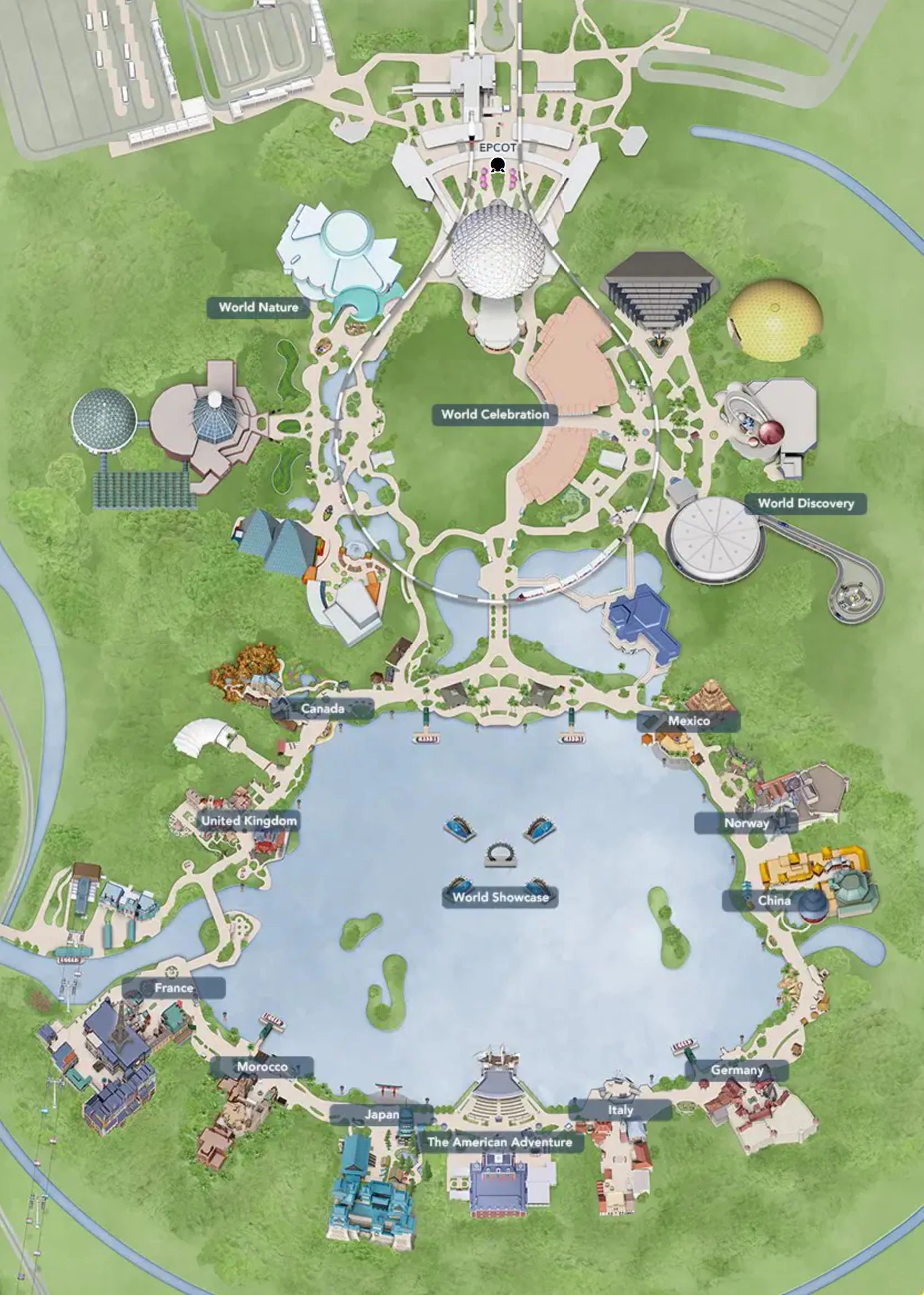 EPCOT Center Park Map Lands Pavilions And Resorts Etsy EPCOT Center Park Map Lands Pavilions And Resorts Etsy
