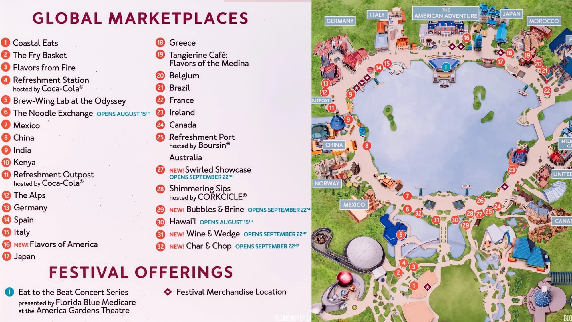 EPCOT Food Wine Festival Booth Map Disney Tourist Blog Worksheets Library