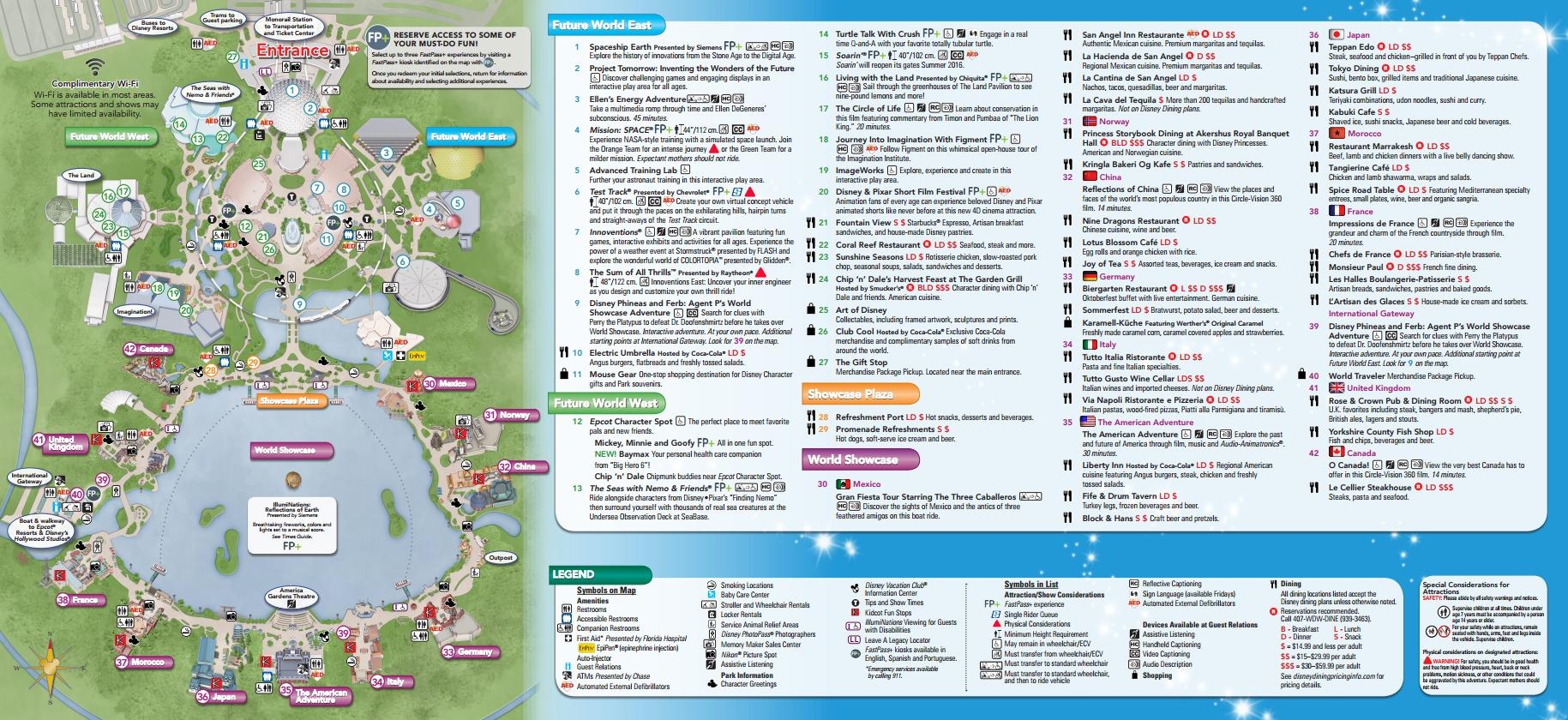 EPCOT Map Map Of EPCOT Disney World Florida USA 