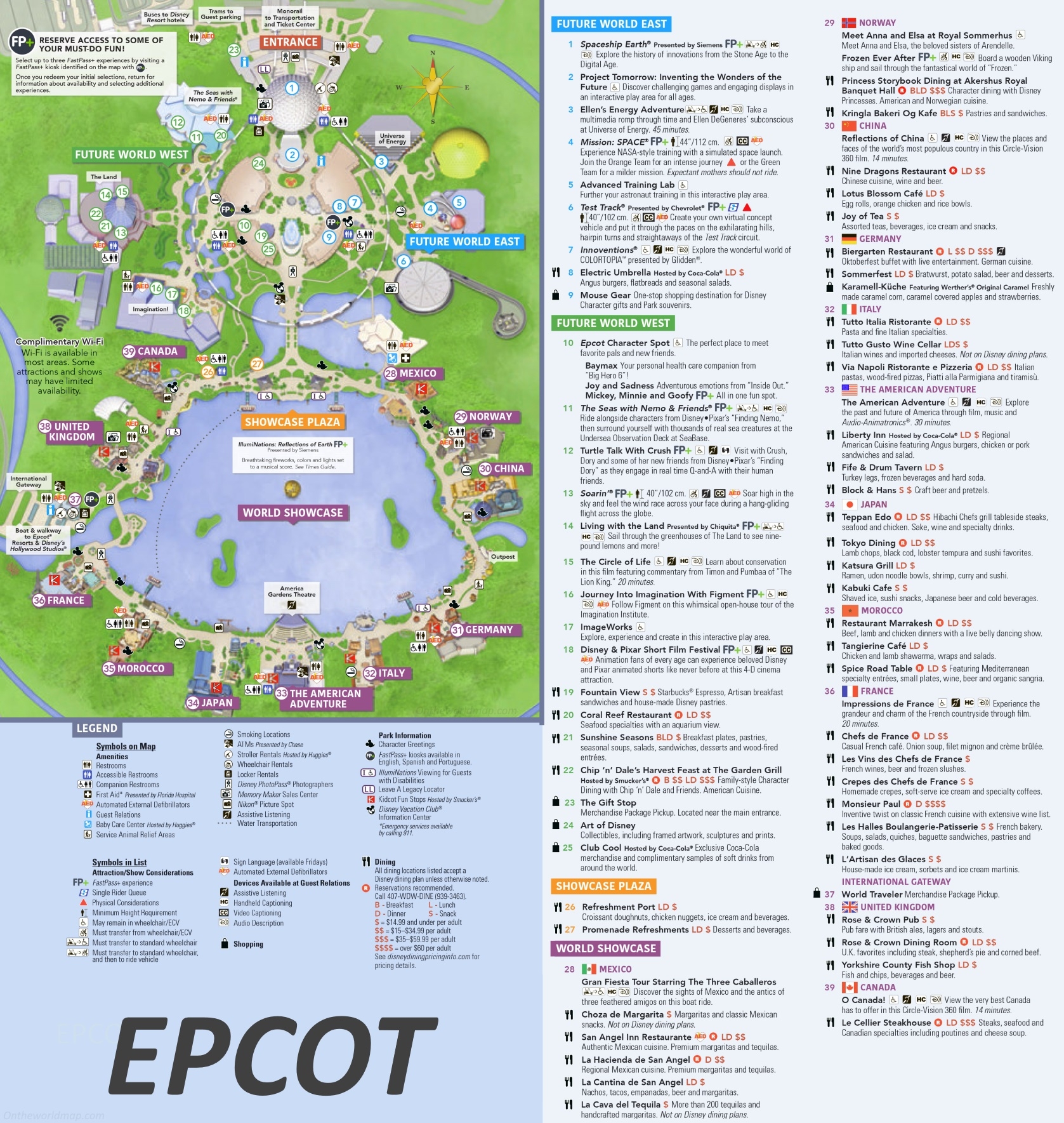 Epcot Park Map Printable
