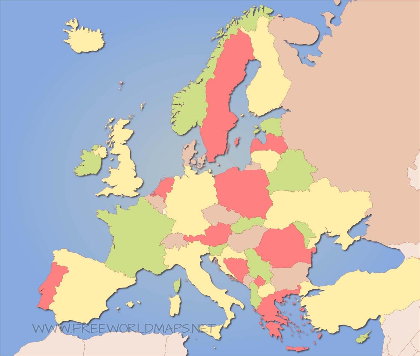 Free Printable Map Of Europe