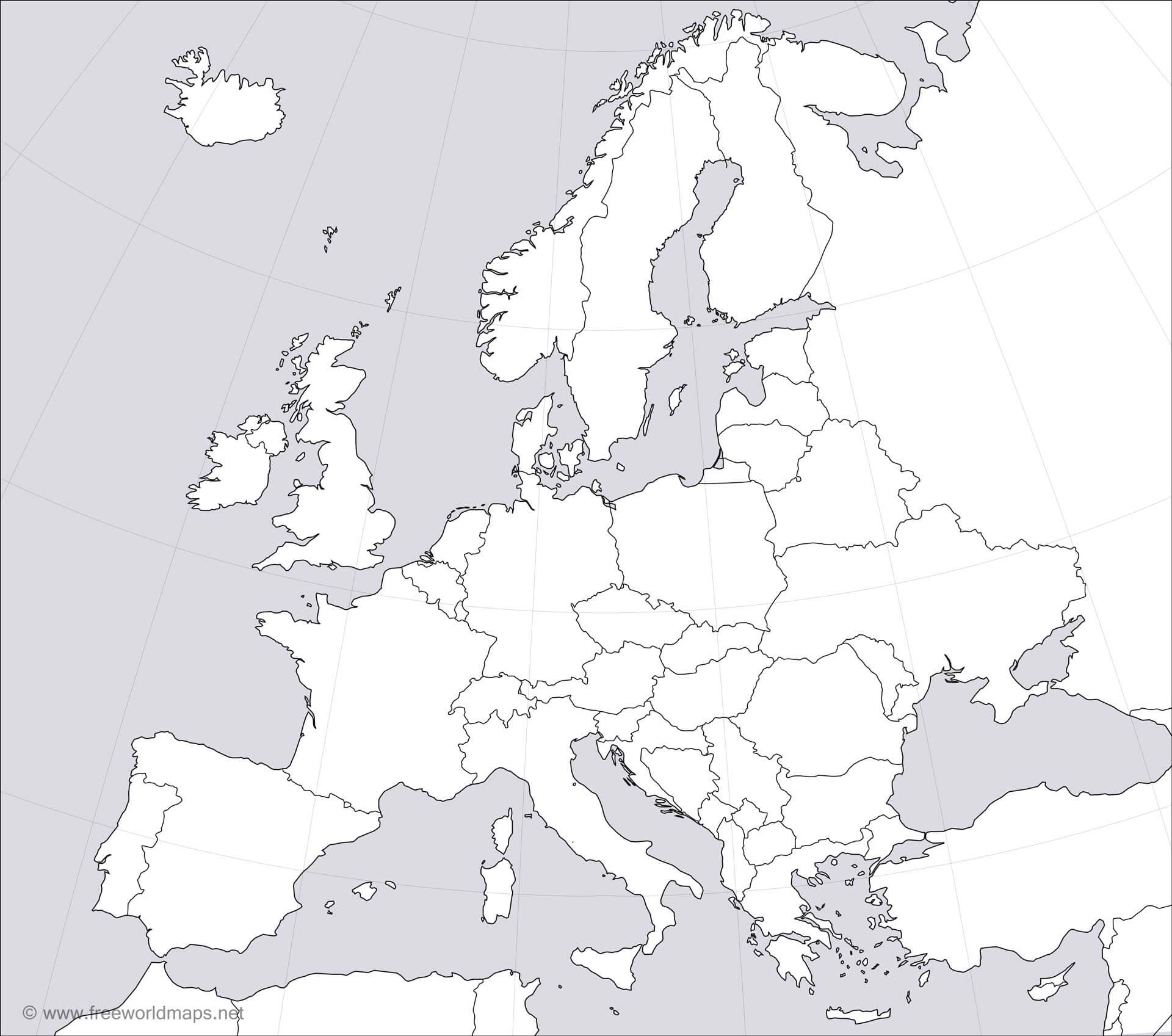 Blank Eastern Europe Map Printable