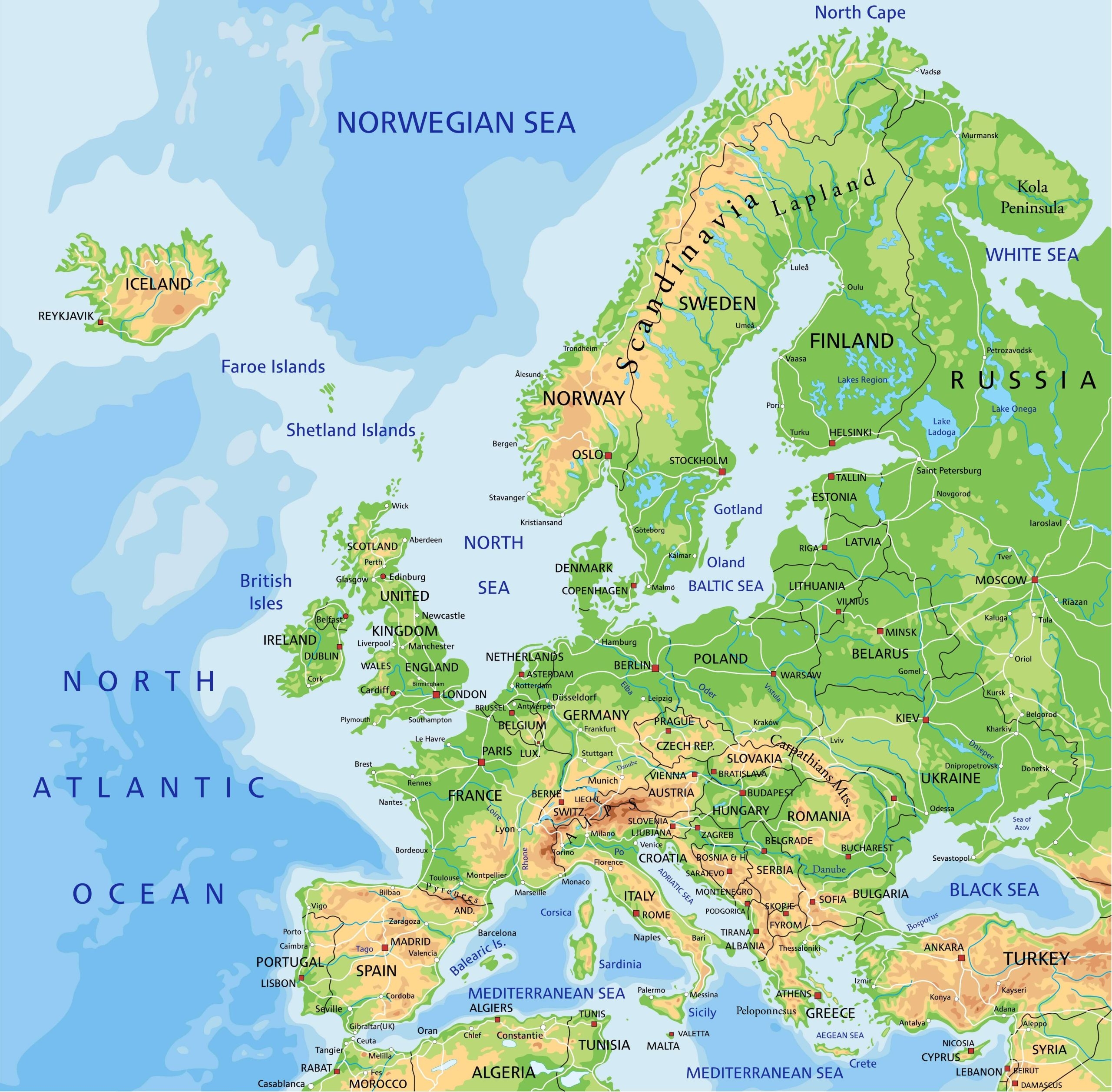 Europe Map Guide Of The World