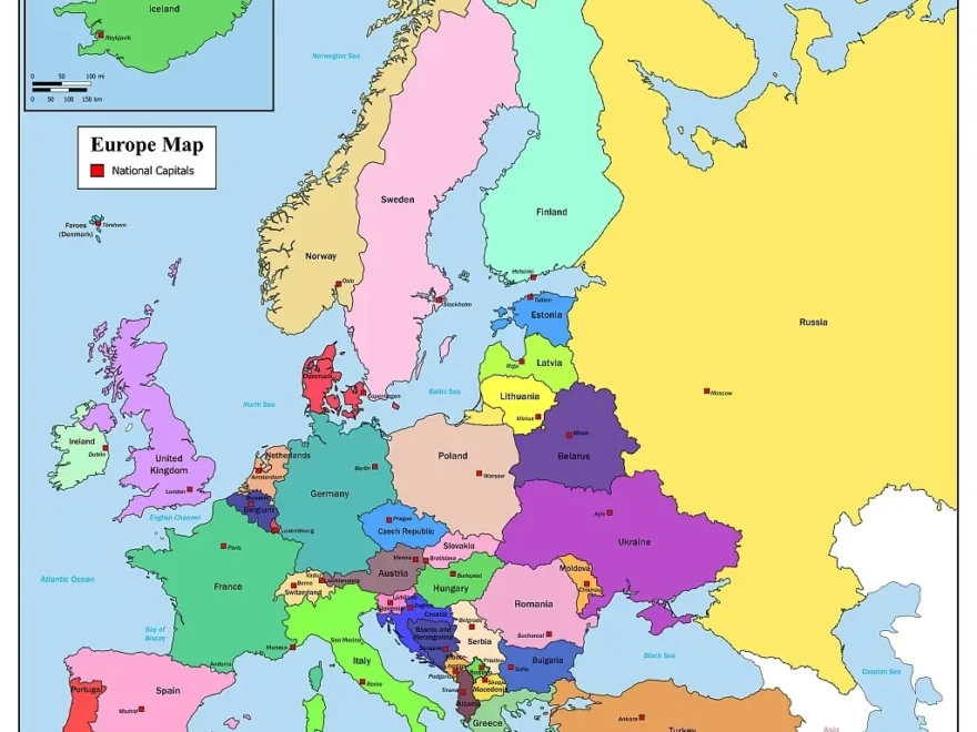 Europe Map With Countries Europe Map Political PDF
