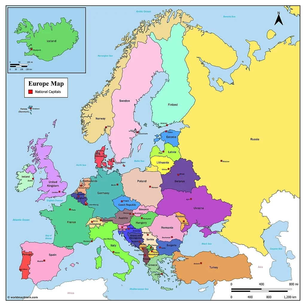 Europe Map With Countries Europe Map Political PDF Europe Map With Countries Europe Map Political PDF