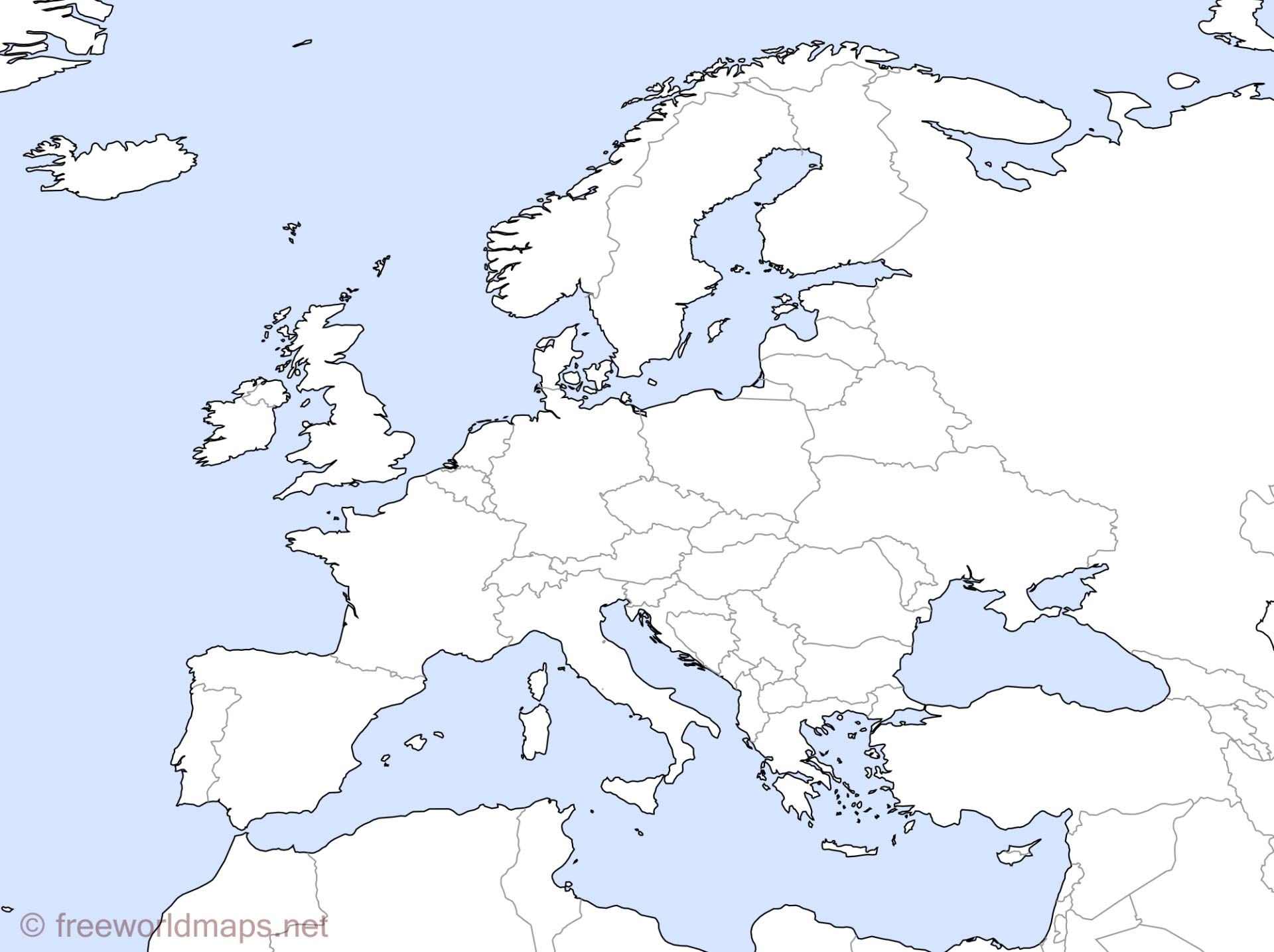 Map Of Europe And Asia Outline Printable