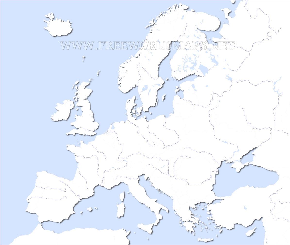 Europe Physical Map Freeworldmaps