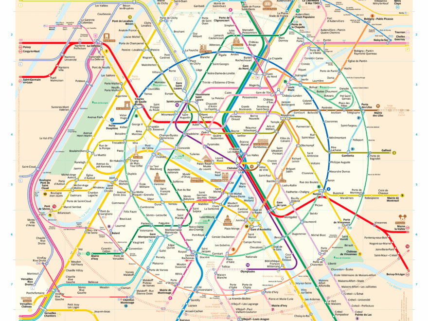 Evolution Of The Paris Metro Map From Spaghetti Dish To Futuristic City Graph ine