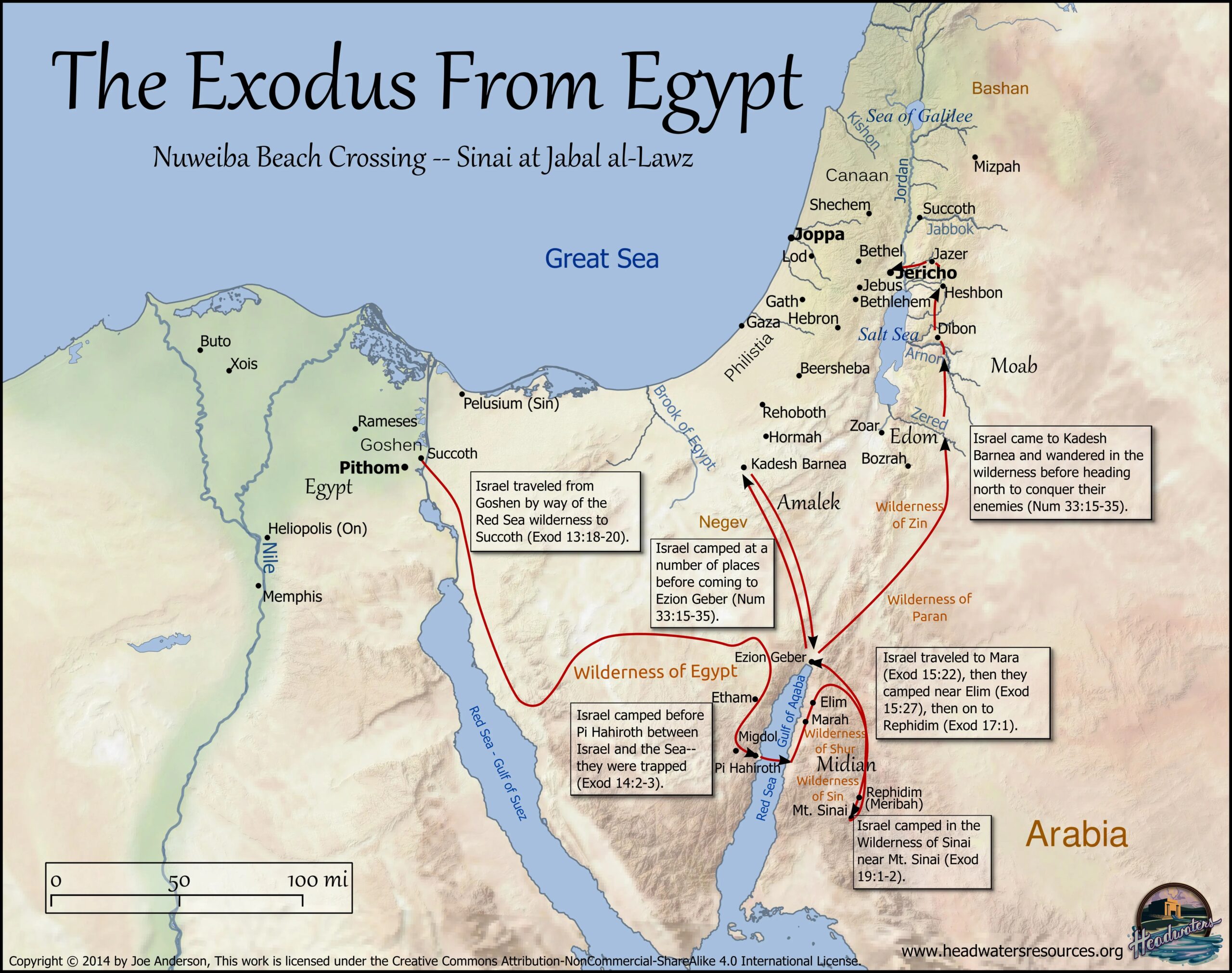 Exodus Route Map Headwaters Christian Resources