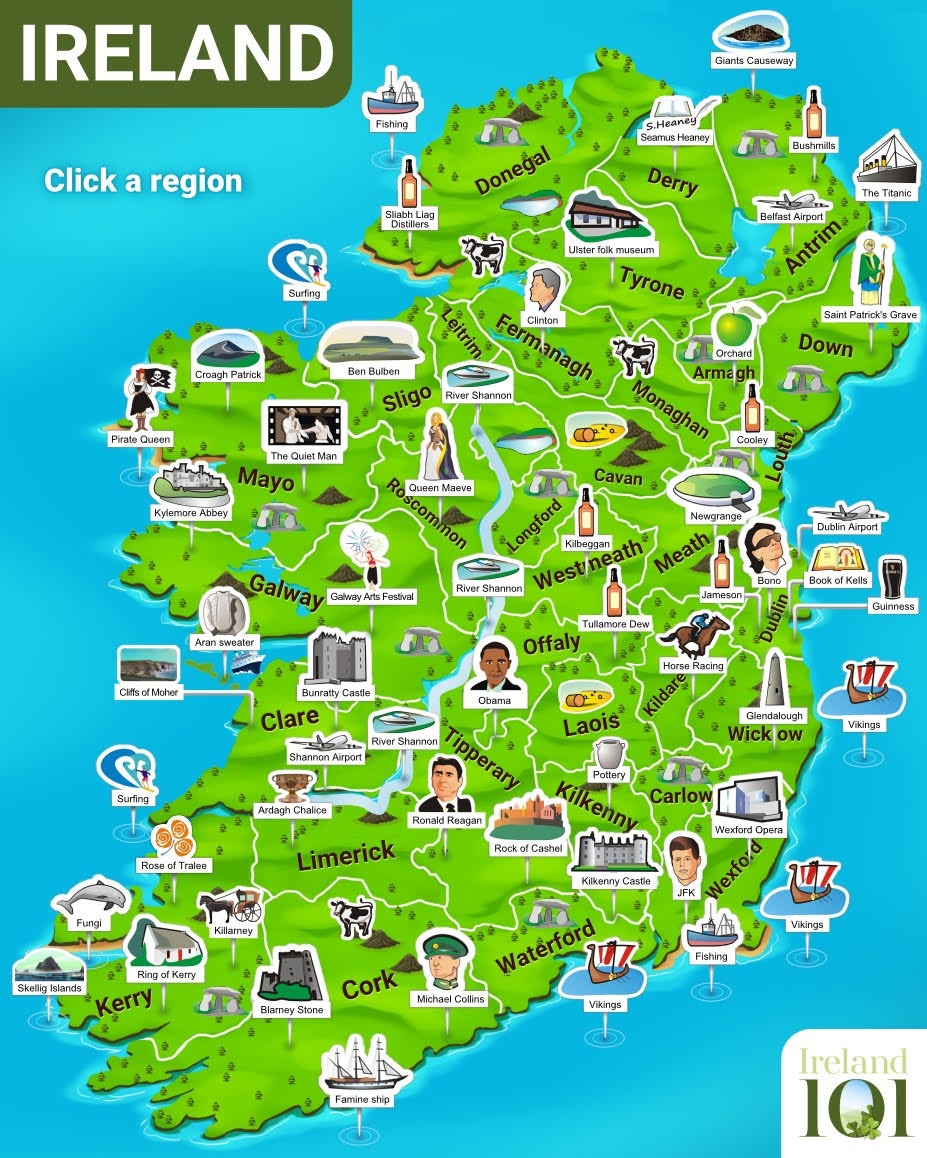 Printable Ireland Tourist Map