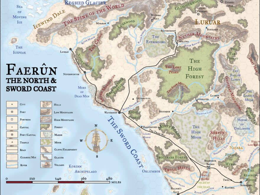 Faerun Hex Map Dungeons Dragons Fantasy D20 Spotlight RPGnet Forums