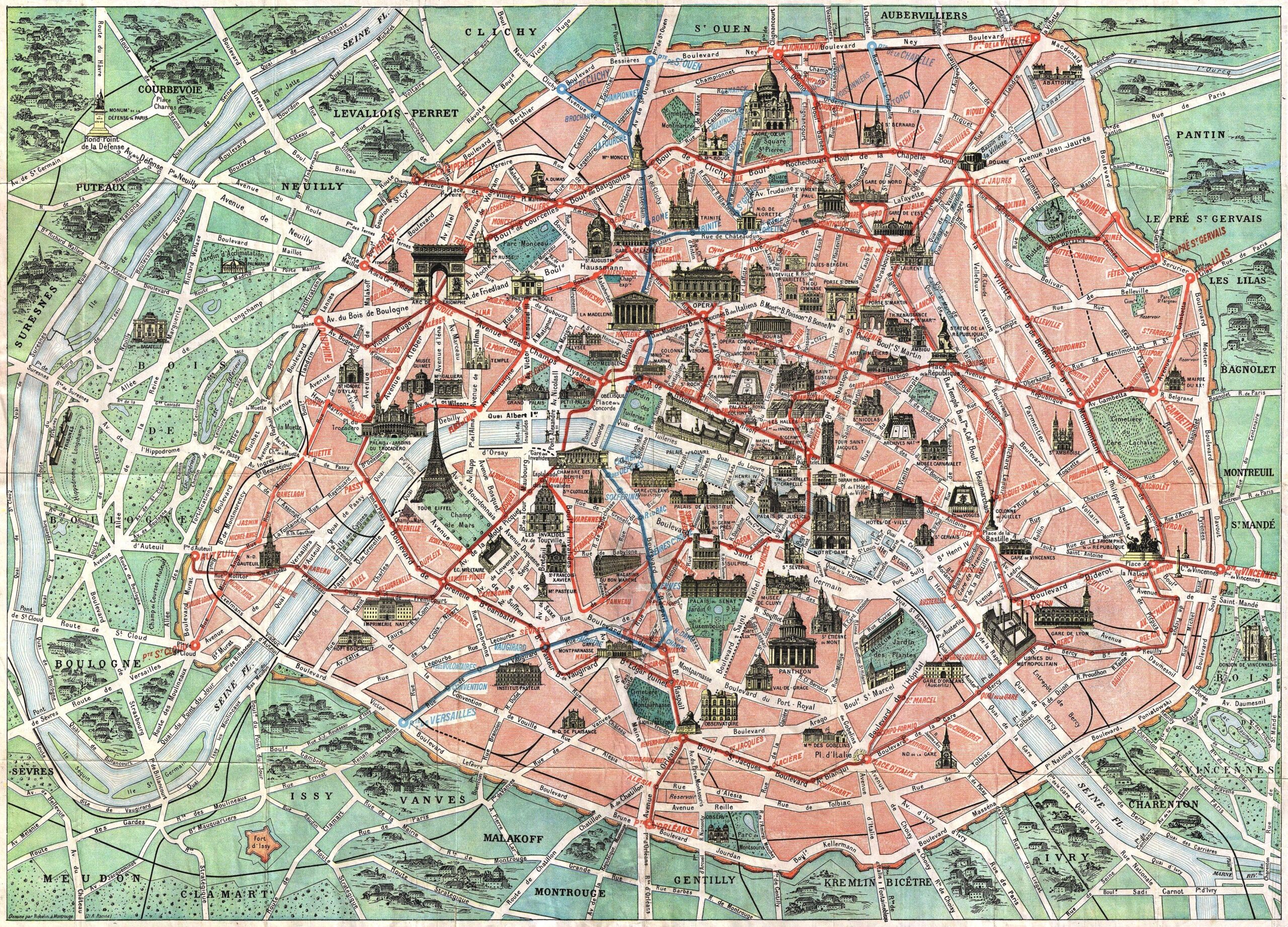 Paris Tourist Map Printable