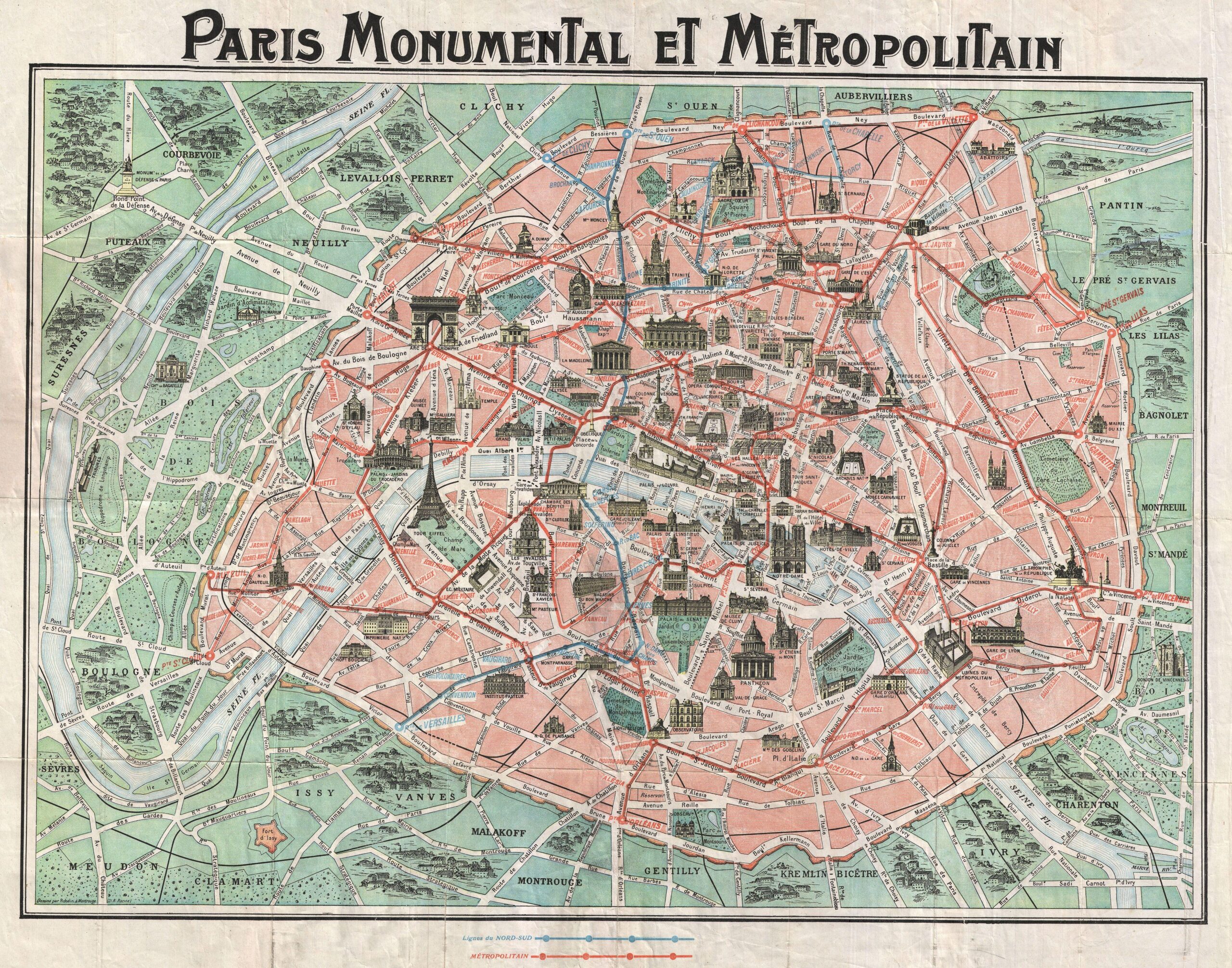 Paris Tourist Map Simple Printable