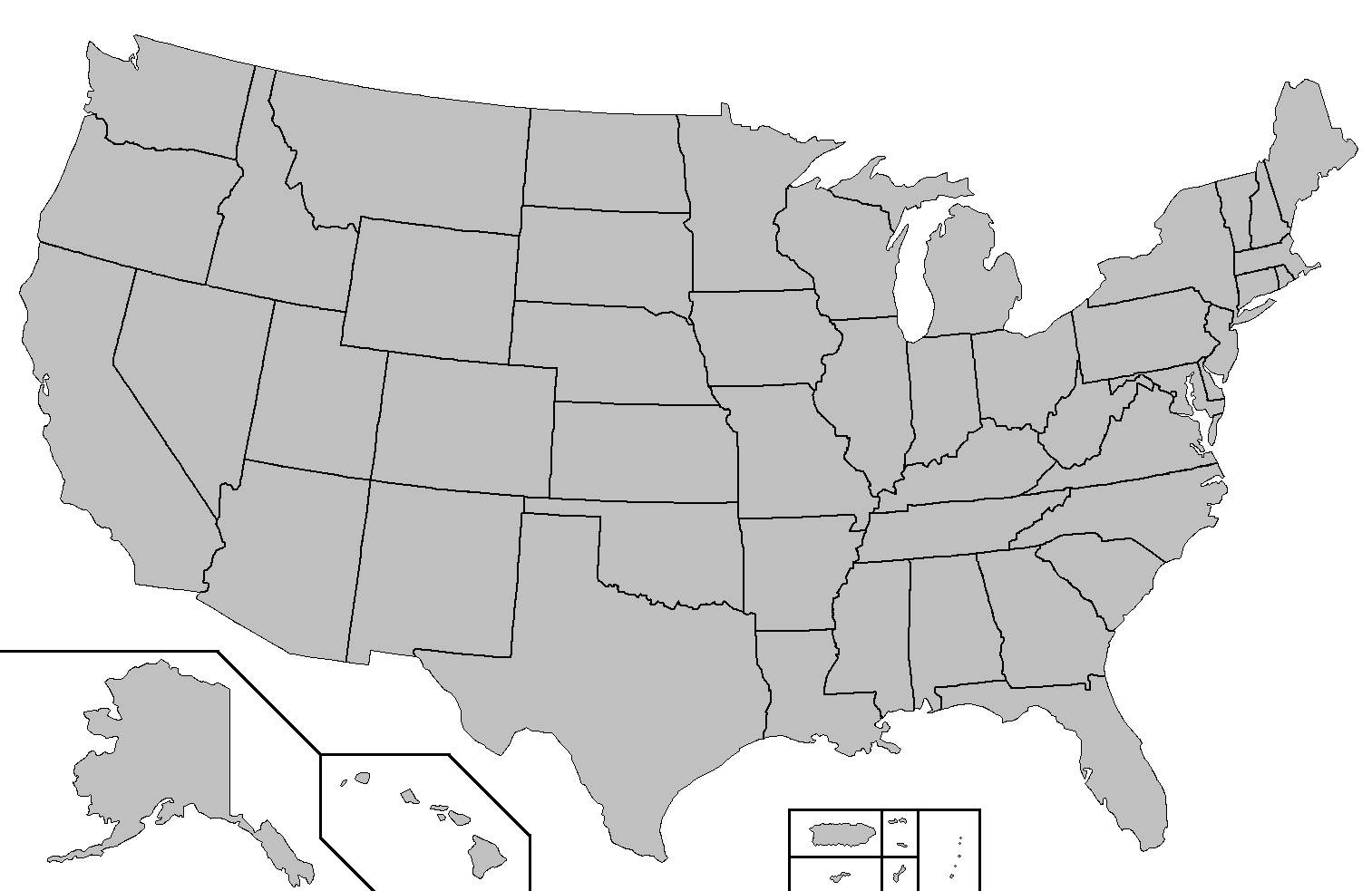 Blank Map Of United States Printable