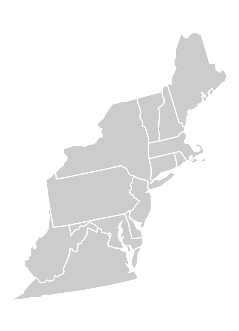 Blank Map Of Northeast States Printable
